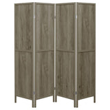 Deepika 4-Panel Room Divider Folding Screen Grey Driftwood | Full | Grey | Grey Driftwood | 961415