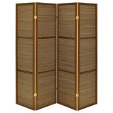 Browning 4-panel Bamboo Room Divider Folding Screen Walnut | Brown | Walnut | 961638