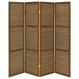 Browning 4-panel Bamboo Room Divider Folding Screen Walnut | Brown | Walnut | 961638