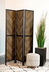 Marlene 3-Panel Room Divider Folding Screen Rustic Tobacco | King | Brown | Rustic Tobacco | 962922