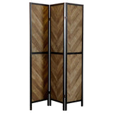 Marlene 3-Panel Room Divider Folding Screen Rustic Tobacco | King | Brown | Rustic Tobacco | 962922