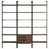 Owens 3-piece 96-inch Wall Mounted Bookshelf Set Walnut | Brown | Walnut | 980074-S3