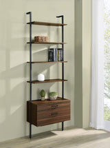 Owens 96-inch 4-shelf Storage Wall Bookshelf Walnut | Brown | Walnut | 980074