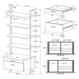 Owens 96-inch 4-shelf Storage Wall Bookshelf Walnut | Brown | Walnut | 980074