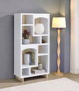 Dalton 65-inch 6-shelf Bookcase White and Distressed Pine | White | 980075