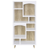 Dalton 65-inch 6-shelf Bookcase White and Distressed Pine | White | 980075