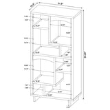 Dalton 65-inch 6-shelf Bookcase White and Distressed Pine | White | 980075