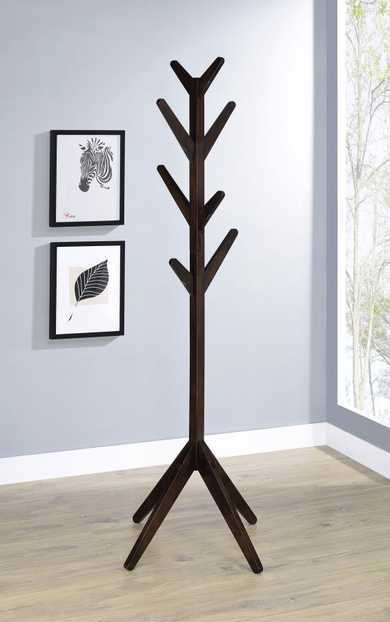 Margaret Solid Wood Coat Rack Clothing Hanger Cappuccino | Brown | Cappuccino | 983273