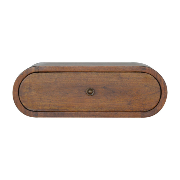 Aluna Wall Mounted Round Chestnut Nightstand