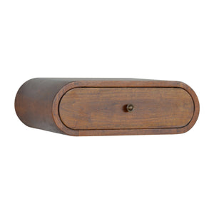Aluna Wall Mounted Round Chestnut Nightstand