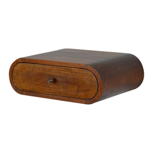 Aluna Wall Mounted Round Chestnut Nightstand
