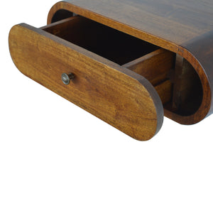 Aluna Wall Mounted Round Chestnut Nightstand