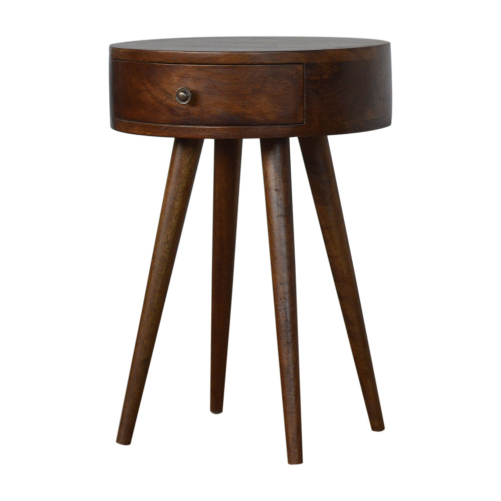 Aluna Nordic Chestnut Circular Nightstand
