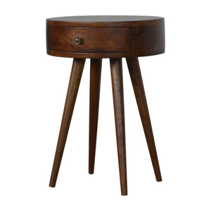 Aluna Nordic Chestnut Circular Nightstand
