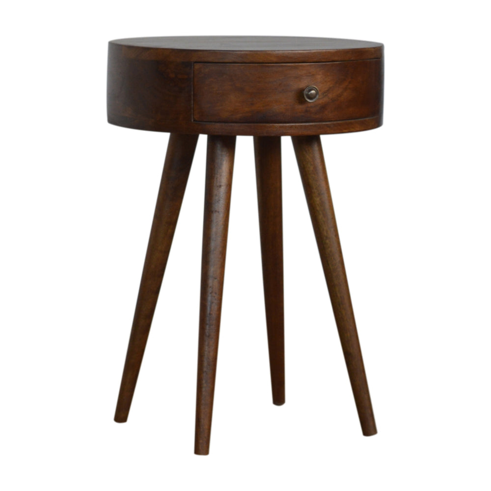 Aluna Nordic Chestnut Circular Nightstand