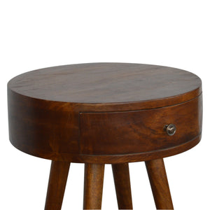 Aluna Nordic Chestnut Circular Nightstand