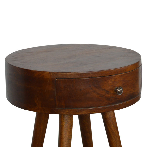Aluna Nordic Chestnut Circular Nightstand