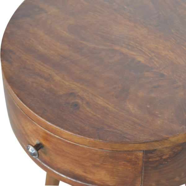 Aluna Nordic Chestnut Circular Nightstand