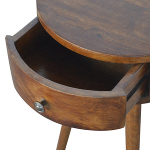 Aluna Nordic Chestnut Circular Nightstand