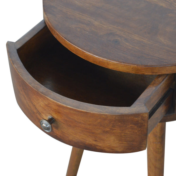 Aluna Nordic Chestnut Circular Nightstand