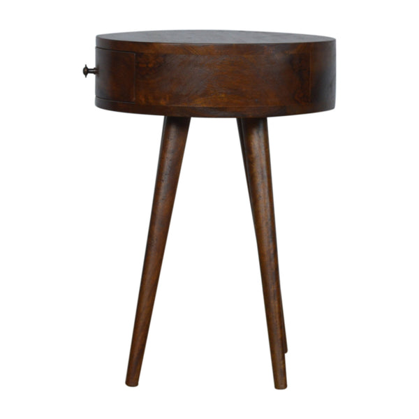 Aluna Nordic Chestnut Circular Nightstand