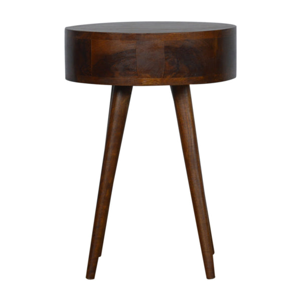 Aluna Nordic Chestnut Circular Nightstand