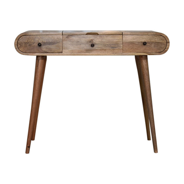 Aluna Oakish Round Vanity Desk
