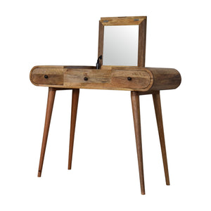 Aluna Oakish Round Vanity Desk