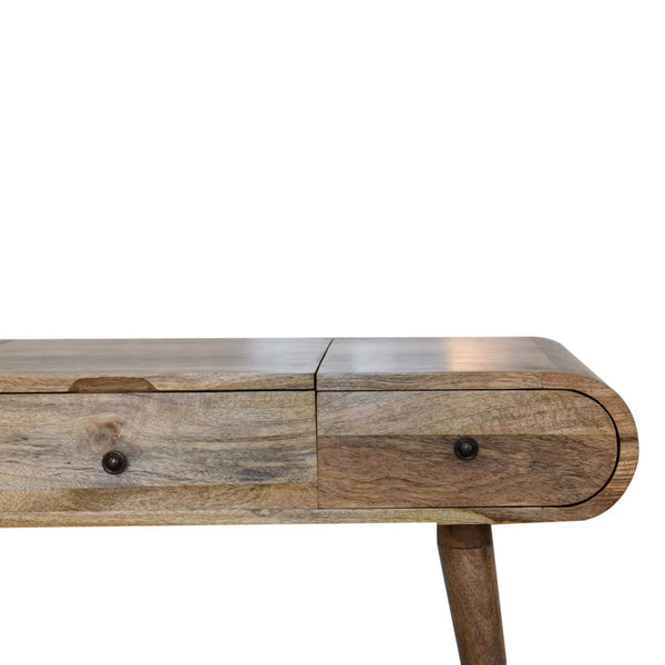 Aluna Oakish Round Vanity Desk