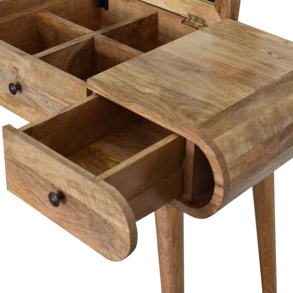 Aluna Oakish Round Vanity Desk