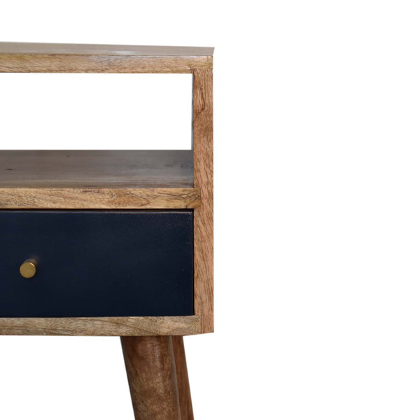Aluna Mini Navy Blue Hand Painted Nightstand