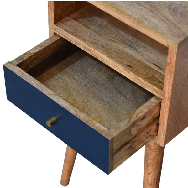 Aluna Mini Navy Blue Hand Painted Nightstand
