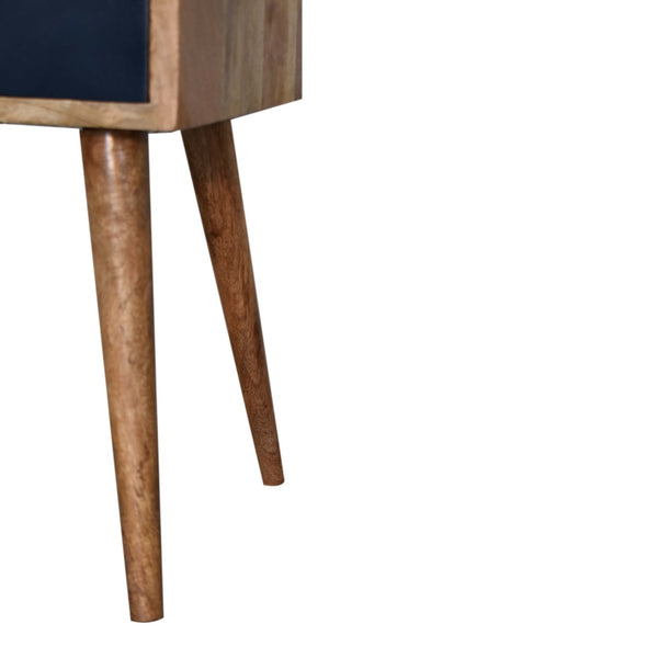Aluna Mini Navy Blue Hand Painted Nightstand