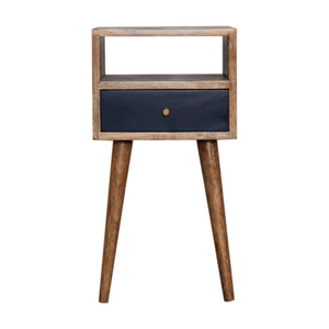 Aluna Mini Navy Blue Hand Painted Nightstand