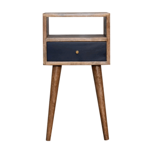 Aluna Mini Navy Blue Hand Painted Nightstand