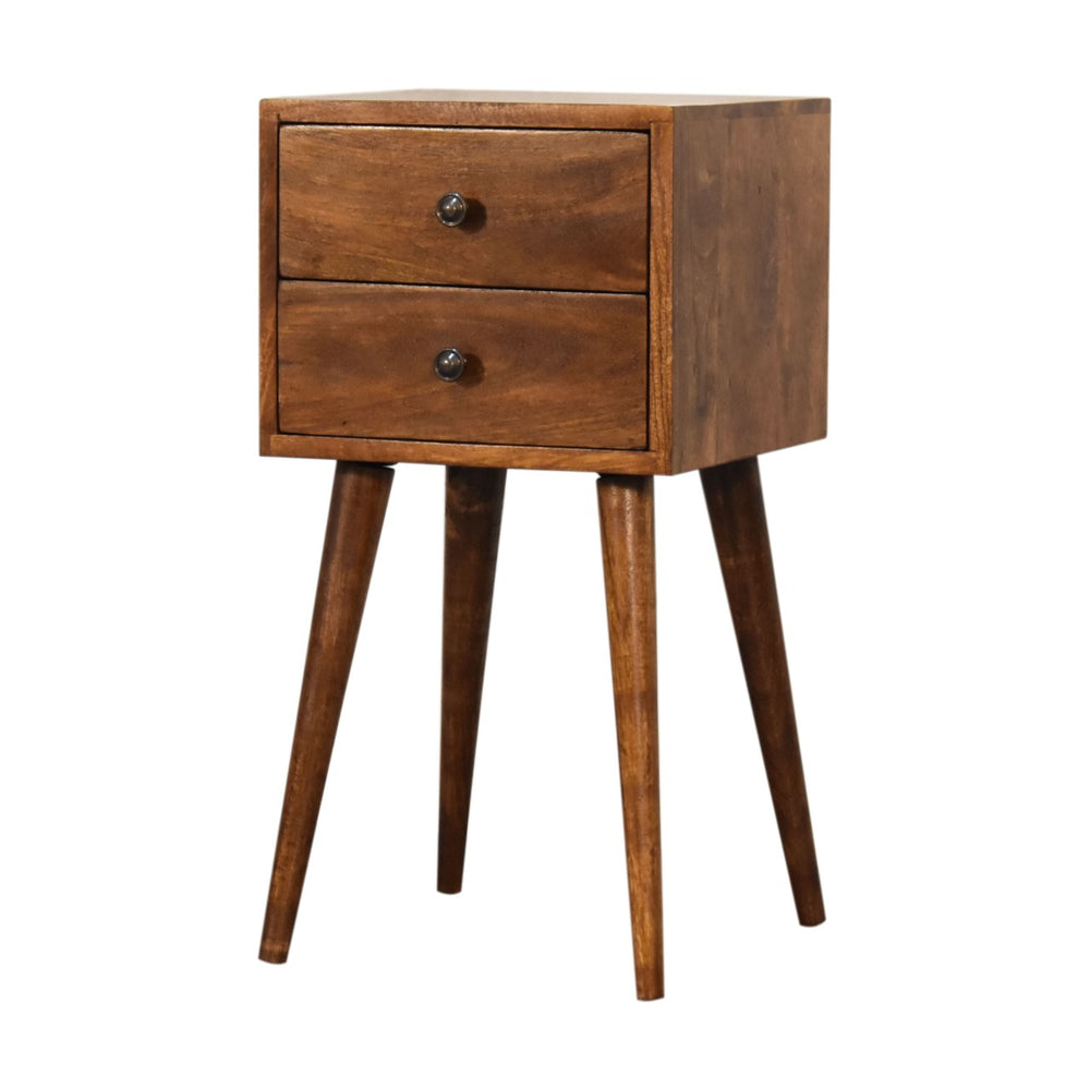 Aluna Mini 2 Drawer Chestnut Nightstand