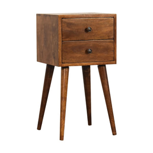 Aluna Mini 2 Drawer Chestnut Nightstand