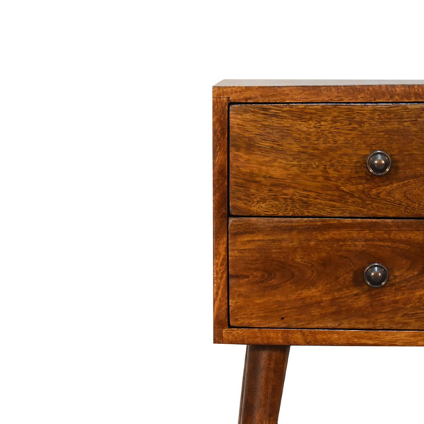 Aluna Mini 2 Drawer Chestnut Nightstand