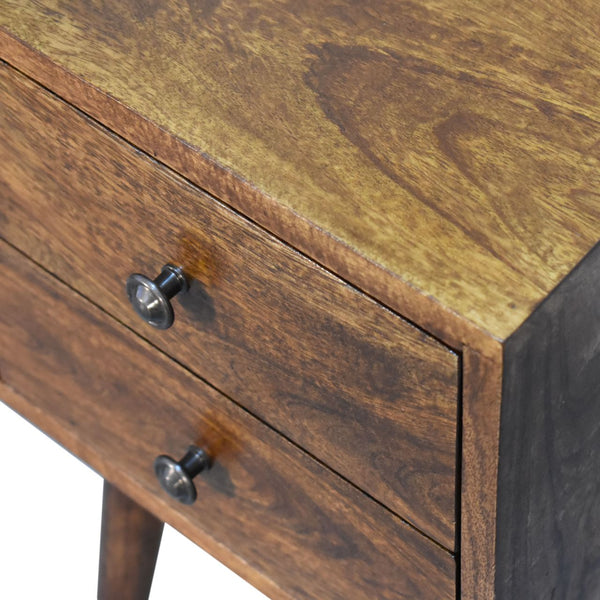 Aluna Mini 2 Drawer Chestnut Nightstand