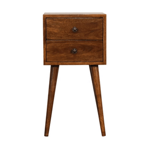 Aluna Mini 2 Drawer Chestnut Nightstand