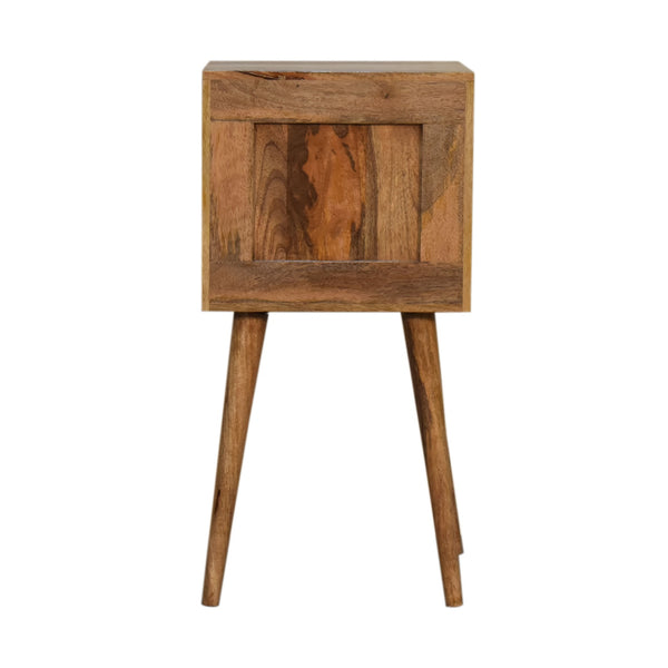 Aluna Mini Cube Carved 2 Drawer Nightstand