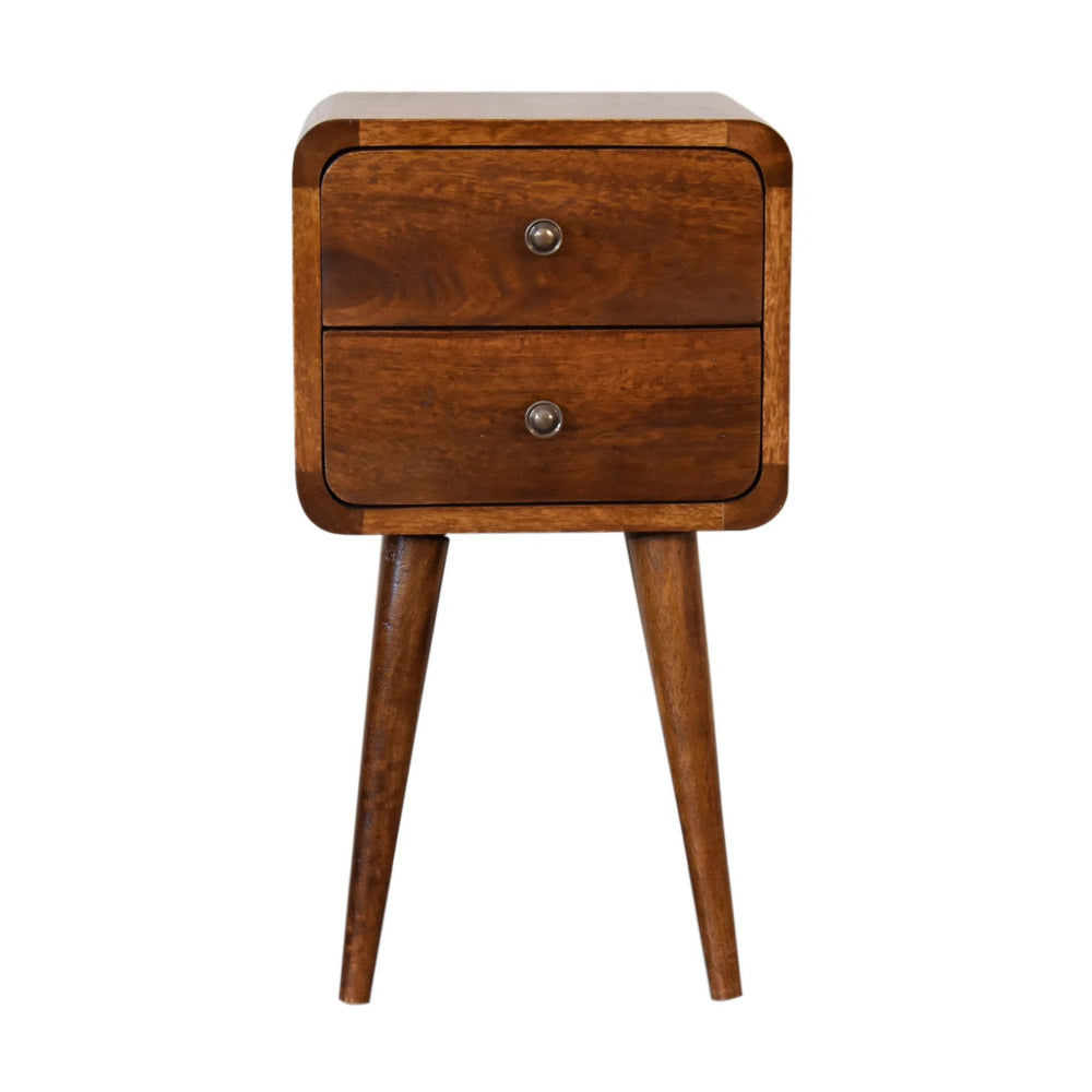 Aluna Mini Chestnut Curved Nightstand