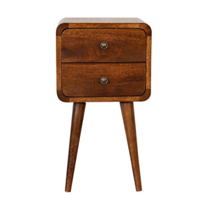 Aluna Mini Chestnut Curved Nightstand