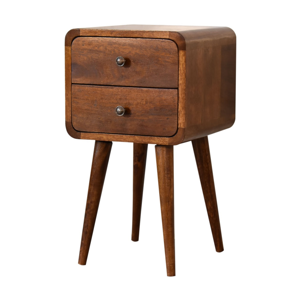 Aluna Mini Chestnut Curved Nightstand