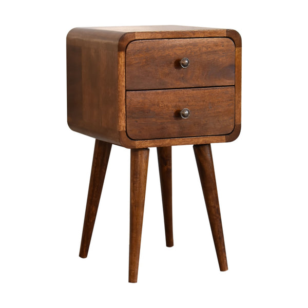 Aluna Mini Chestnut Curved Nightstand