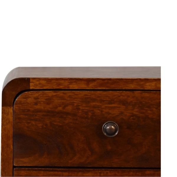 Aluna Mini Chestnut Curved Nightstand