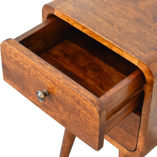 Aluna Mini Chestnut Curved Nightstand