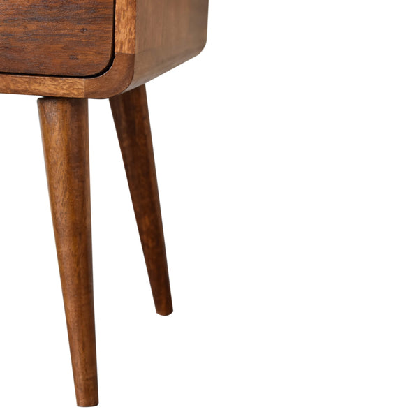 Aluna Mini Chestnut Curved Nightstand