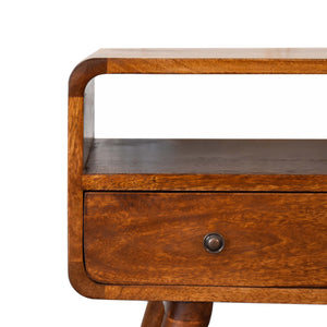 Aluna Mini Chestnut Curved TV Stand