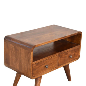Aluna Mini Chestnut Curved TV Stand